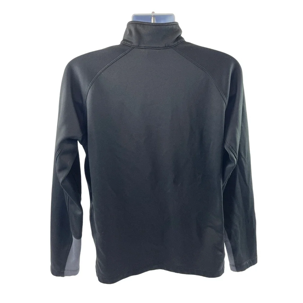 The North Face Sweater Mens Large Black 1/4 Zip Pullover Zip Pocket Hiking